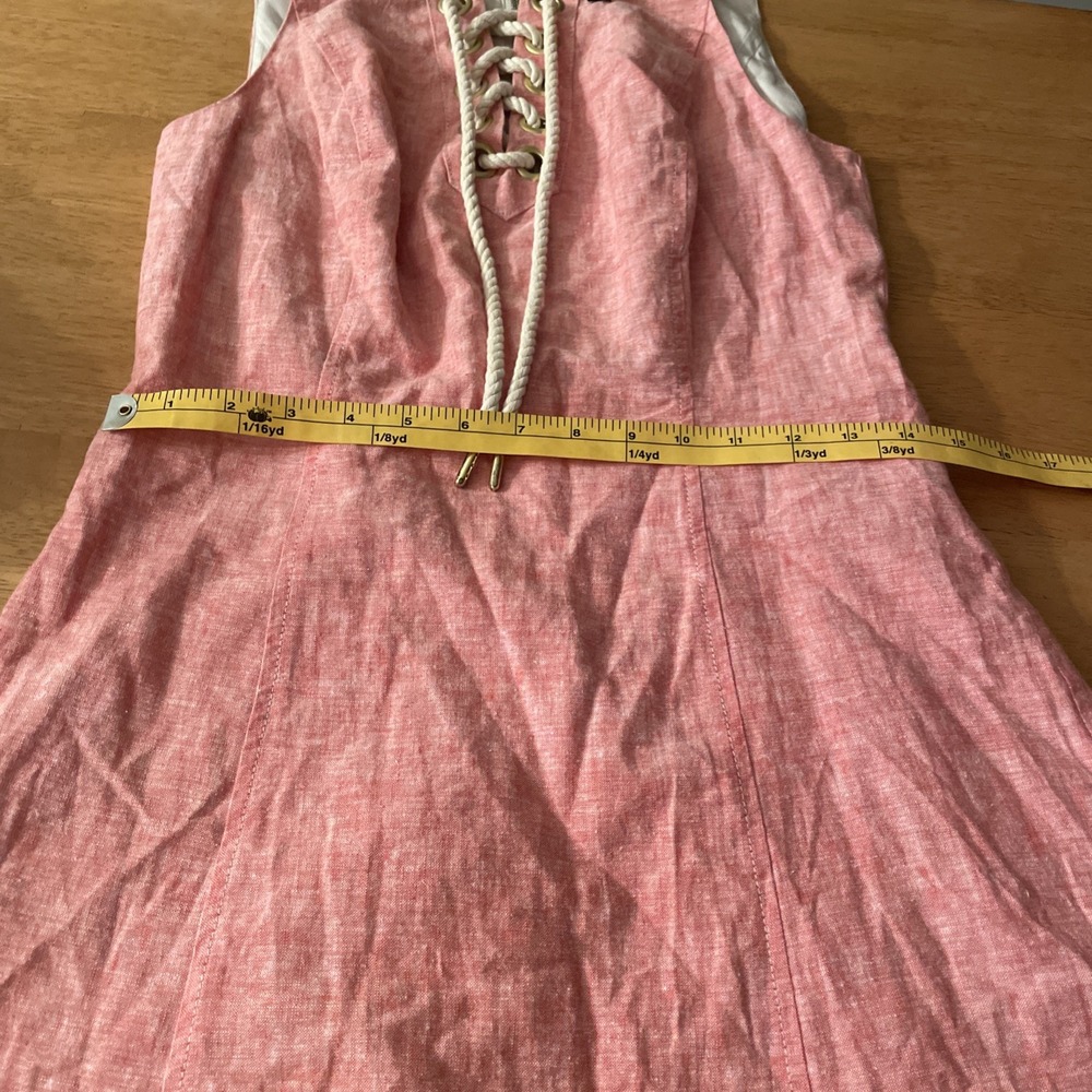 Kensie Tank Dress Fully Lined Size Small Corded V Neck Gold Zipper Back - Picture 14 of 15
